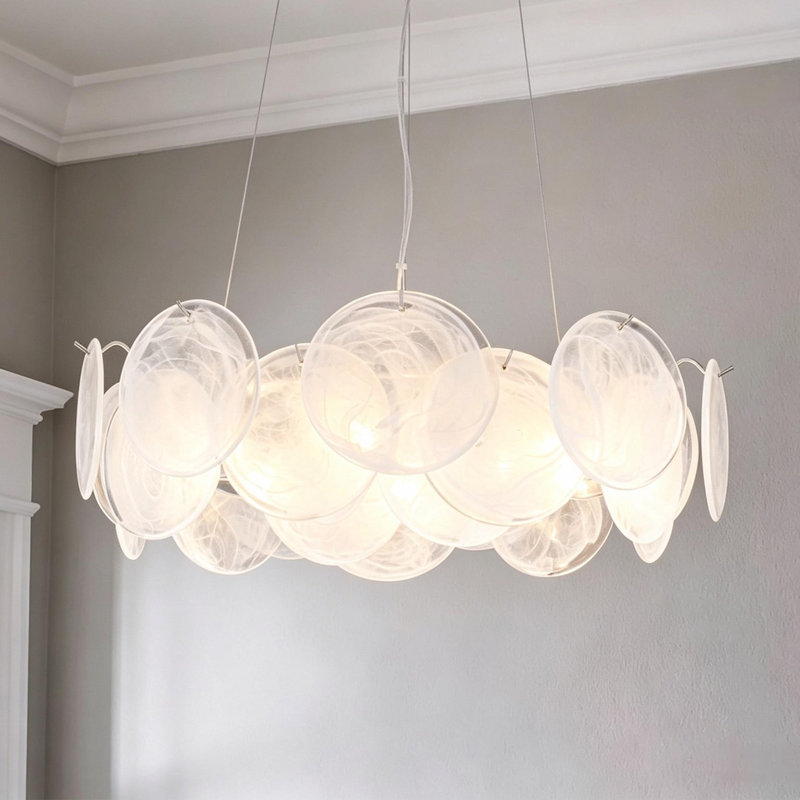Lustre en verre 6 lumières Murano
