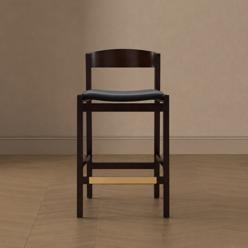 Tabouret de comptoir Klismos Mid-Century, Noir, Tabouret de comptoir (siège d'une hauteur de 26,5