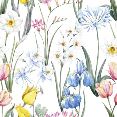 Motif floral aquarelle - peinture sur toile tendue