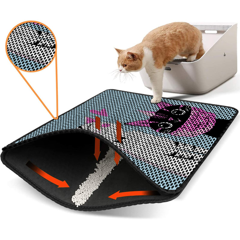 Premium Cat Litter Mat, 18 x 24 inches | 50% PVC / 50% Polyester, Machine Washable & Vacuum Friendly | Durable, Easy-Clean Design for Pet Owners | Protect Your Floors from Litter Messes