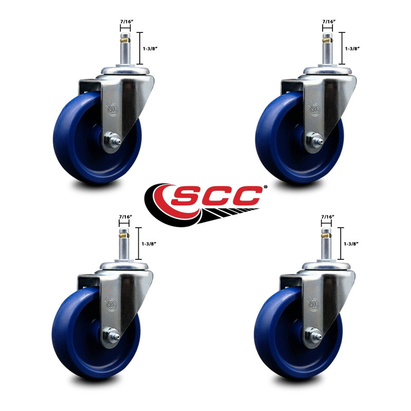 Solid Polyurethane Swivel Grip Ring Stem Caster