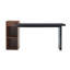 Table d'appoint de canapé moderne à deux tons - grain de bois noir et bois de noyer Grain de bois console d'entrée multifonctionnelle avec tablettes de rangement ouvertes à 2 niveaux pour le salon, le couloir et la chambre à coucher