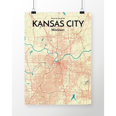 Kansas City Map - No Frame Print