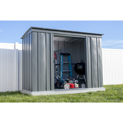 8 ft. W x 4 ft. D Galvanized Steel Vertical Storage Shed