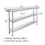 Table de travail en acier inoxydable avec deux tablettes-60901498