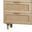 Armoire de rangement 43,31 pouces à 6 tiroirs en rotin pour chambre à coucher