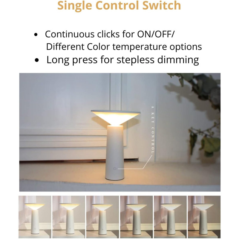 Ls-8925 Mini Usb Rechargeable Led Desk Lamp, Touch Control Nordic Style Dimmable Night Light, Eye Protection For Study