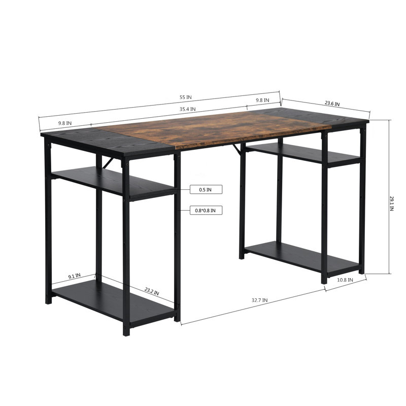 Metal Base Computer Desk, 29.1" H x 47.24" W x 23.62" D