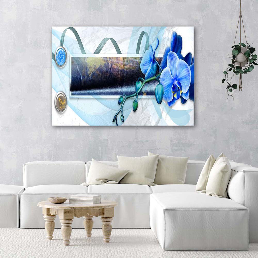 Leinwandbild Blue Orchid Abstract