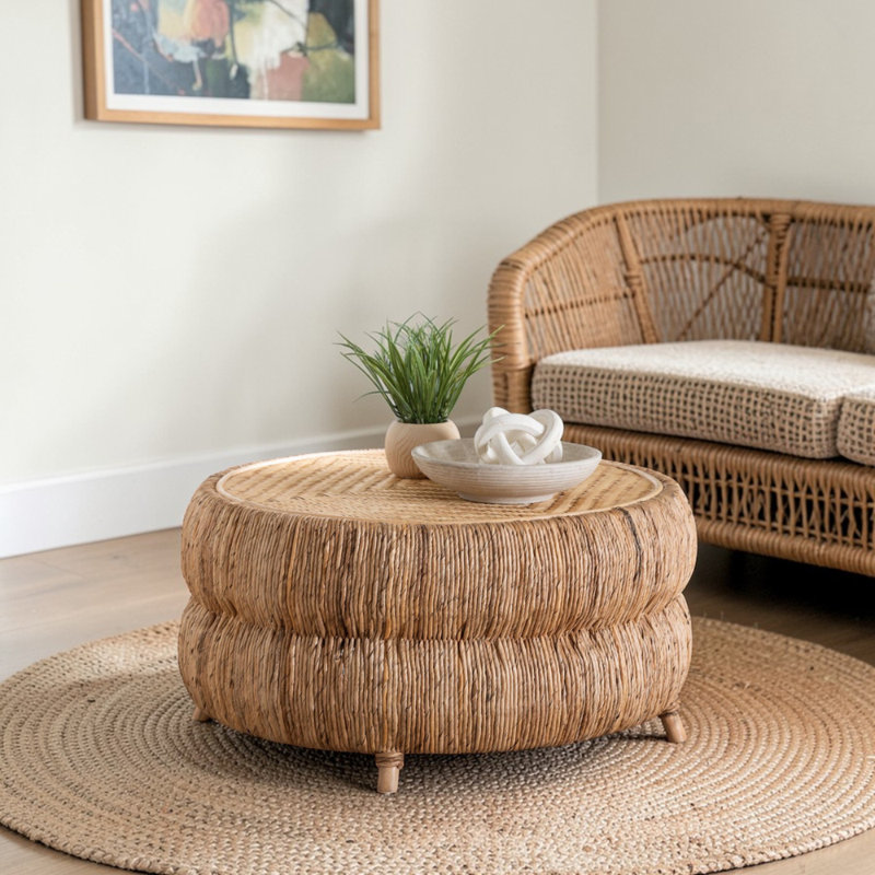 Table basse Golda Natural Seagrass and Rattan