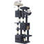 193 cm Cat Tree, Large Cat Tower for Indoor Cats, Multi-Level Cats House Furniture with 2 Platforms, 3 Condos, 7 Scratching Posts, 1 Basket, 3 Caves, Pompoms-368181300