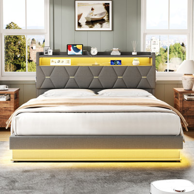 Upholstered Double (4'6) Lift Up Storage Bed Frame