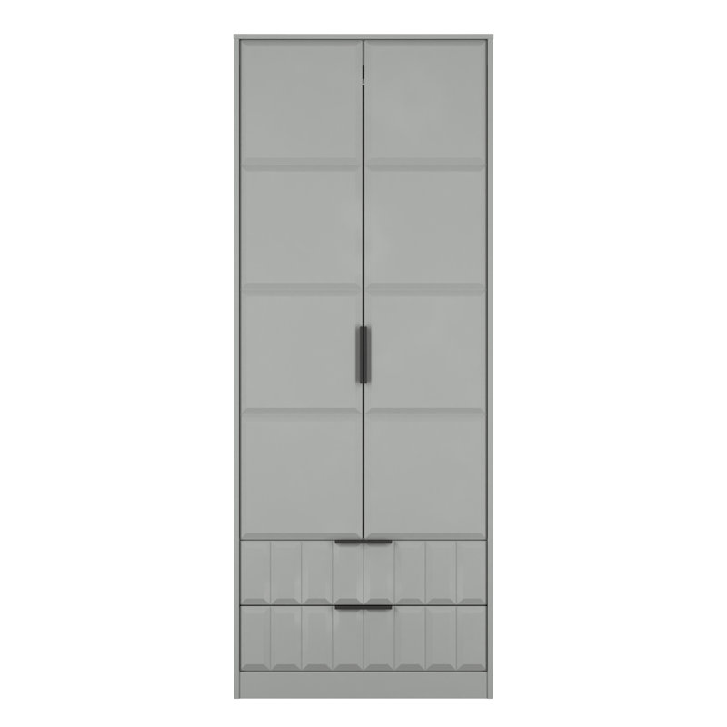 Suruthi 2 Door Robe 2 Drawer Robe, Grey