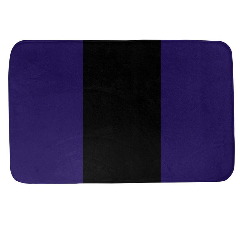 Tapis pour salle de bain Tennessee, l 21 po x L 34 po, Indigo / noir