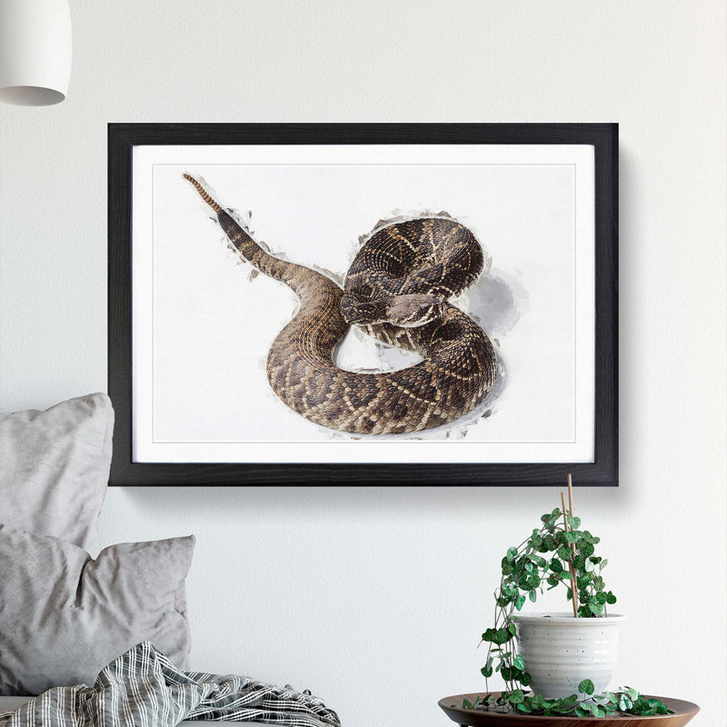 Close to a Rattle Snake in Abstract - Picture Frame Graphic Art Print, Black Framed, 48cm H x 65cm W x 2cm D