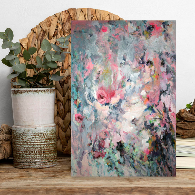 Art contemporain fleur contemporaine, H 18 po x l 12 po