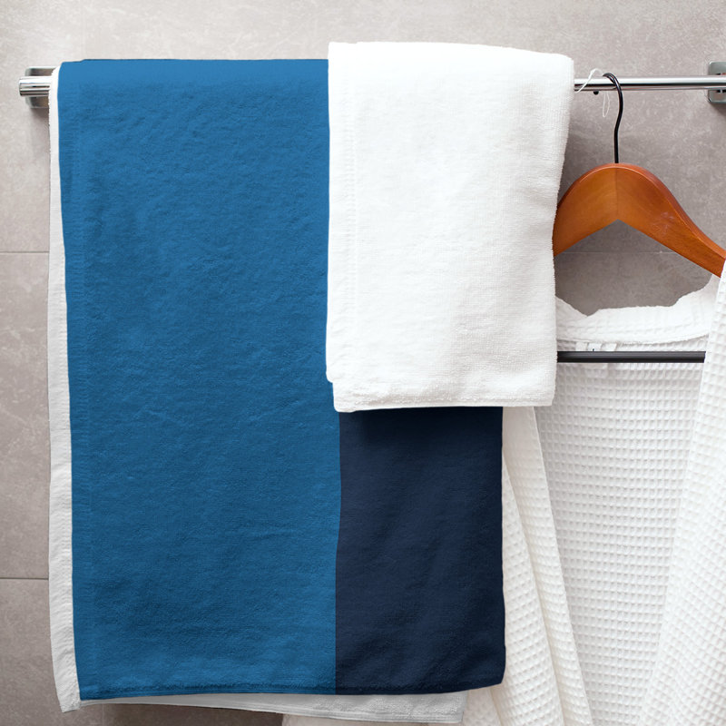 Winnipeg Lightweight Bath Towel, Aviator Blue/Polar Night Blue/Silver, Poly/Cotton
