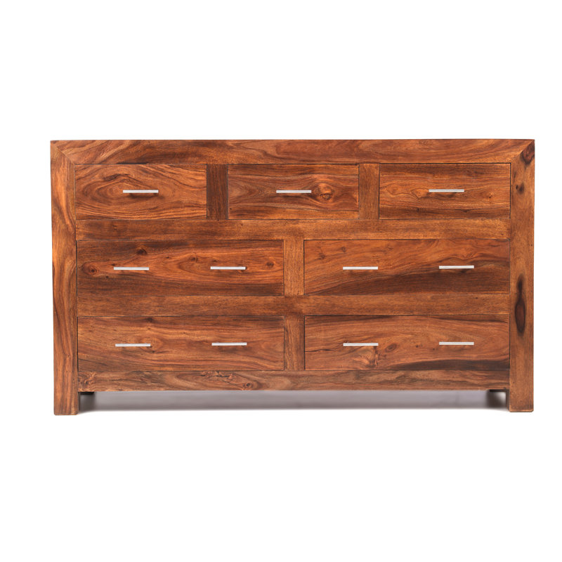Wildomar Solid Wood 140cm W 7 - Drawer Chest of Drawers
