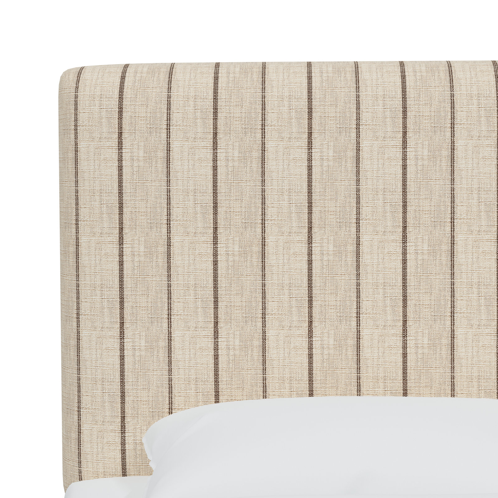 Eisley Pine Cotton Headboard, King, Fritz Charcoal Stripe