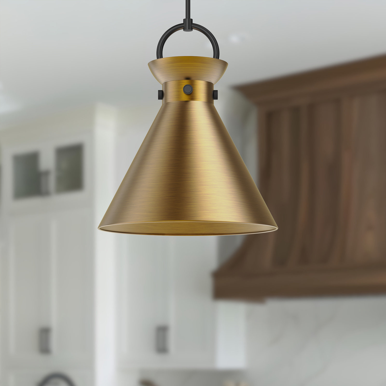 Tiney Single Light Pendant, Gold, Matte Black, 21.75" H x 18" W x 18" D
