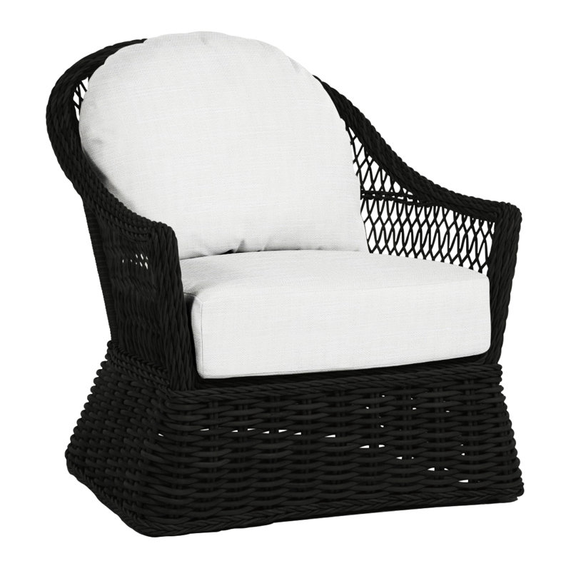 Soho Patio Chair with Cushions, No Welt, Intermix Bark, Black