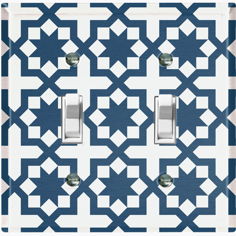 Patterned 2 - Gang Toggle Light Switch Standard Wall Plate