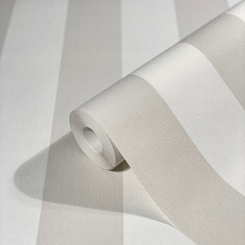 Ninti Industrial Effects Stripe Design Wallpaper Roll 10.05cm x 53cm, Beige