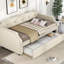 Lit de jour rembourré avec lit gigogne, beige pour lit simple-1315322480