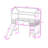 Metal House Loft Bed With Slide, Writable Wooden Board And Guardrails-525372087