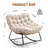 Patikuin Reinforced Steel Patio Rocking Chair, Weather-Resistant Rattan with UV-Proof Cushion, 450 Lbs Capacity, Yellow Rattan & Gray Cushion, Outdoor/Indoor Rocker for Porch, Garden, Living Room, Arc Foot-964345626