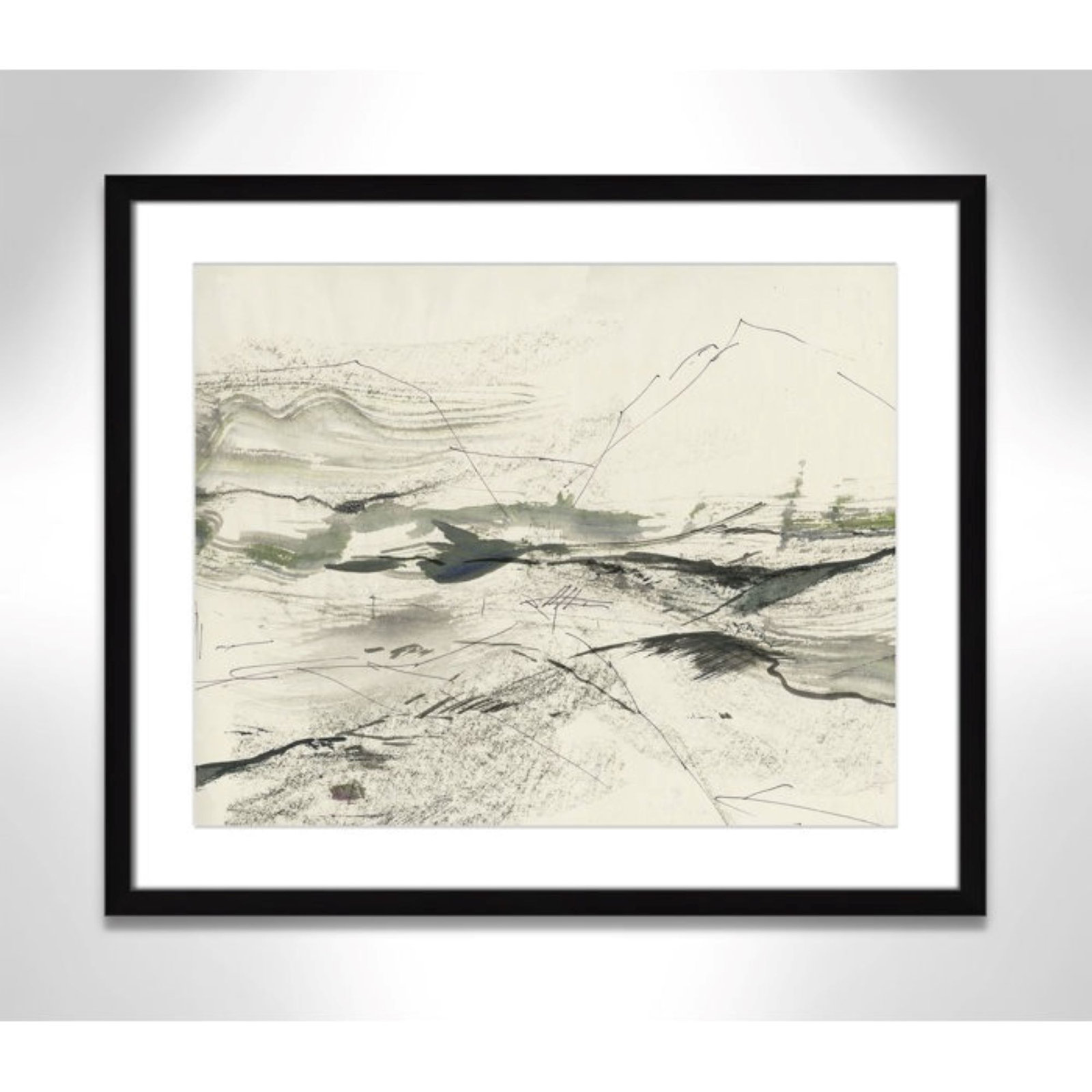 Green Sketches by PI Studio, White, 21.5" H x 25.5" W x 1.25" D, Black Box Picture Framed