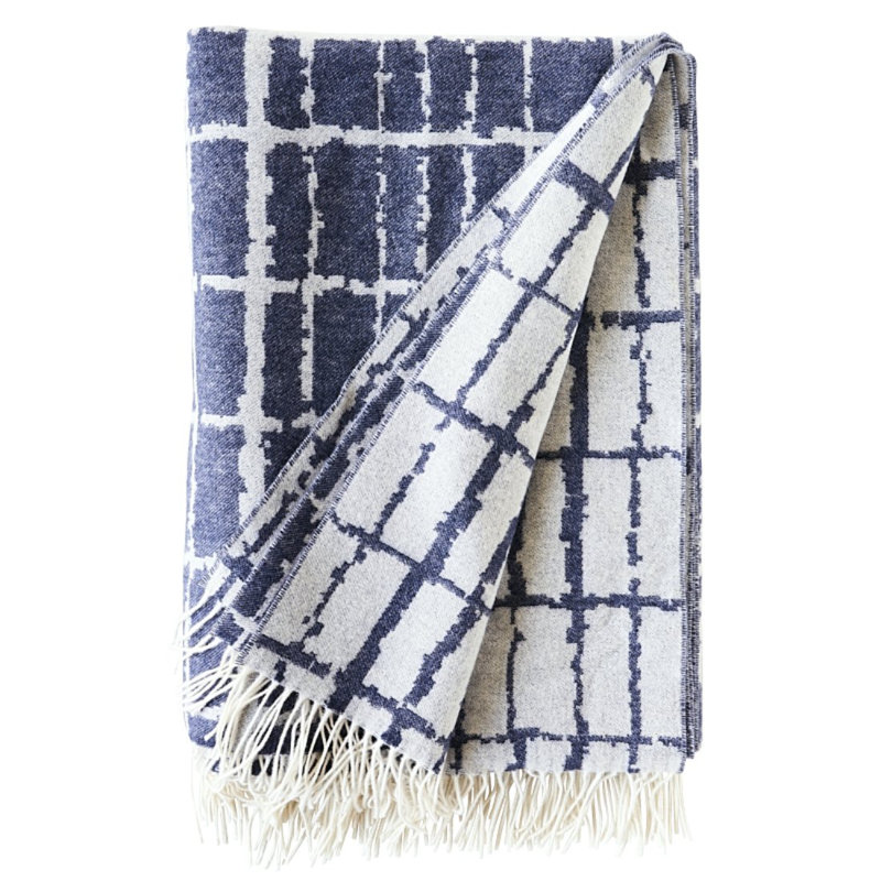 Plaid Throw, Navy