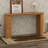 Wood Arched Console Table With Wood Beads, Mid Centeury Modern Curved Entryway Table-287790995