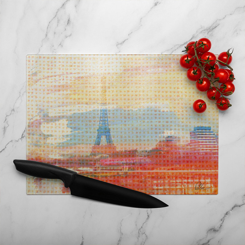 Hessian Paris Glass Chopping Board, 40cm L x 28cm W