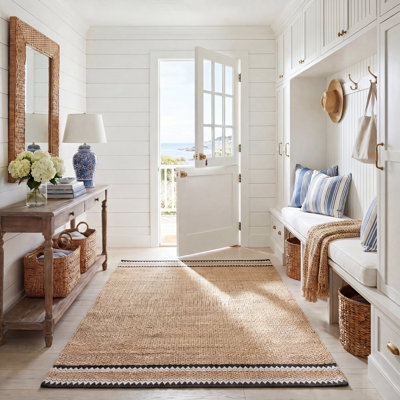 Tapis en jute / laine tissé à la main Bynum