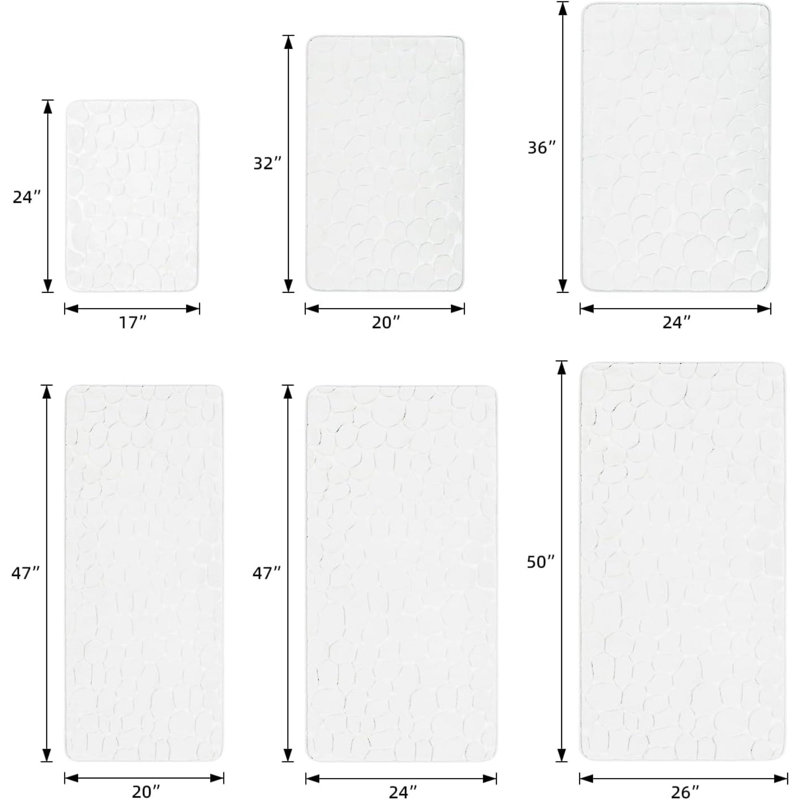 Tapis pour salle de bain Nejka, Blanc