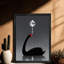 Art encadré noir, cygne noir à bec rouge, impressions rétro de style rétro-813937964
