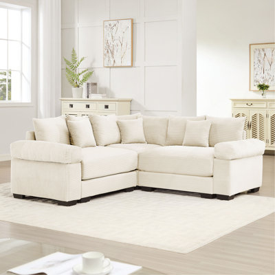 Oversized Cloud Modular Sectional Couch,Convertible Sectional Couches Deep Seat Extra-Wide Armrests, 10 Throw Pillows Premium Corduroy Fabric, Ergonomic Design,Easy Assembly, For Living Rooms