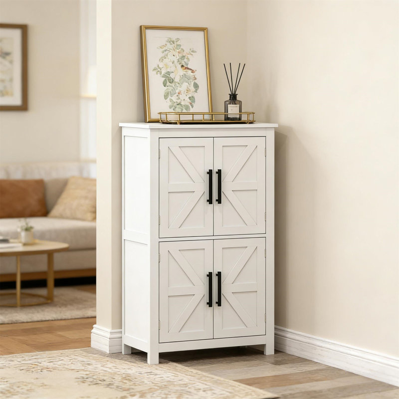 Bedroom Floor Storage Cabinet, White