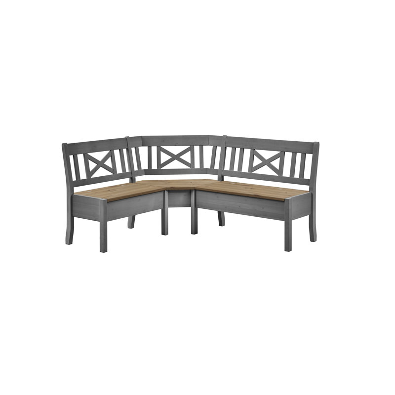 Pols Solid Wood Bench, Grey/Laurel, 93cm H x 170cm W x 147cm D