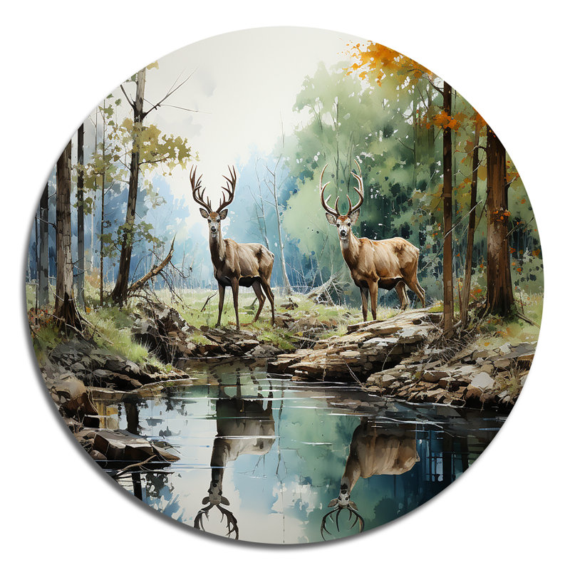 Haaroon - animaux, art en métal rond, H 16 po x l 16 po x P 1 po