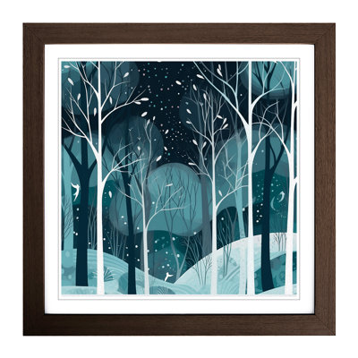 Winter Forest Art Deco No.1 - Framed Print