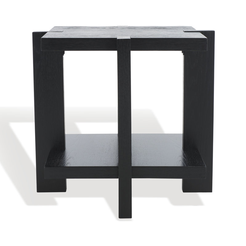 Quigley Square Wood Accent Table, Black