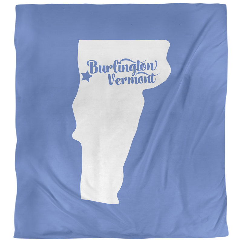 Housse de couette réversible simple burlington vermont, Housse de couette pour grand lit, Bleu, Polyester brossé