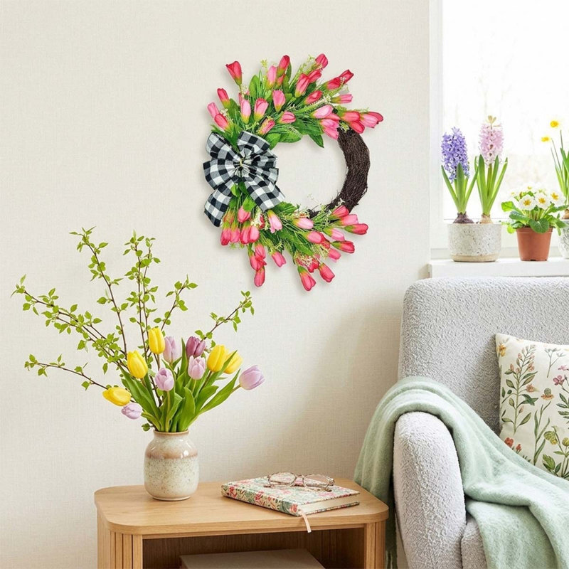 Couronne de tulipe 18 po pour porte d'entrée