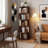 5 Tier Rotating Bookshelf, 360° Display Round Spinning Bookshelf, Space-Saving, Small Space Rotating Bookshelf Tower for Bedroom, Living Room, Home, Office, Walnut-501797132