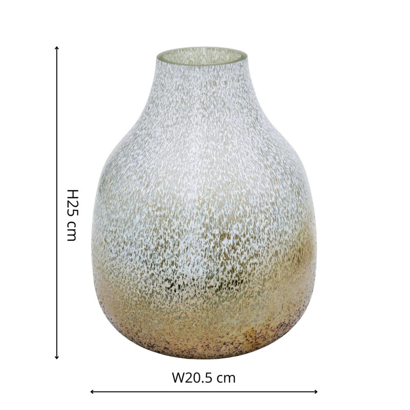 Verre Round Frosted Vase Handmade Glass Table Vase, Gold Frosted