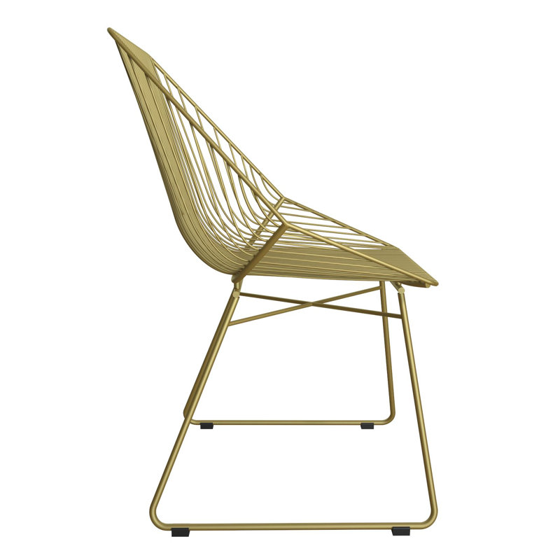 46cm H Slat Back Side Chair, Gold