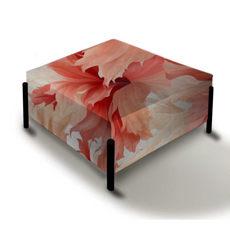 Tropical Whisper - motif tropical IV - grand repose-pieds carré tropical