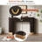 Zion Vertical Ribbed Console Table With Drawer & Column Legs-28537392
